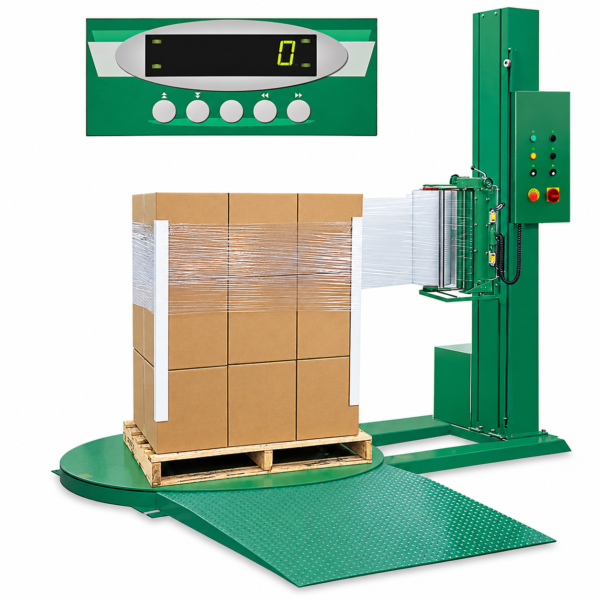 NorthEdge Semi-Automatic Stretch Wrap Machines with Scale