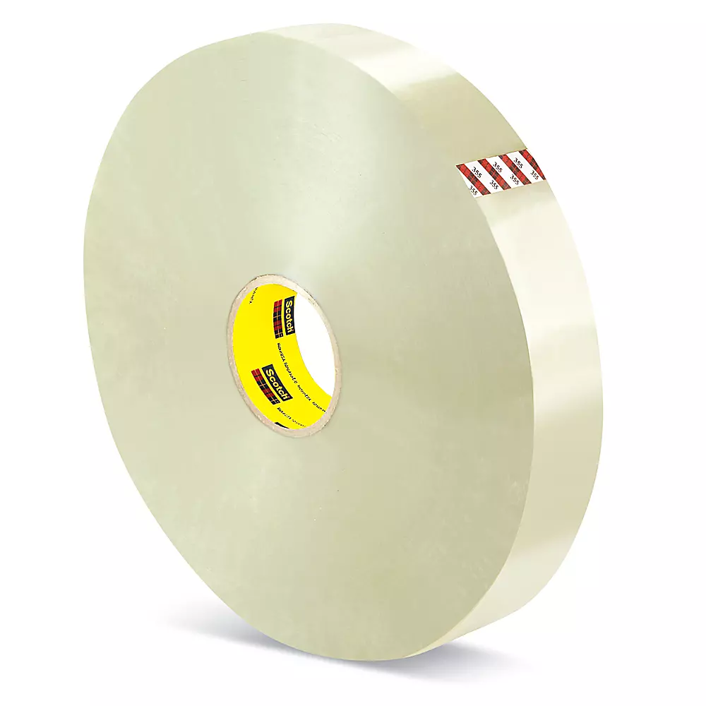 3M 355 Hot Melt Machine Length Tape - 2" x 1,000 yds, Clear