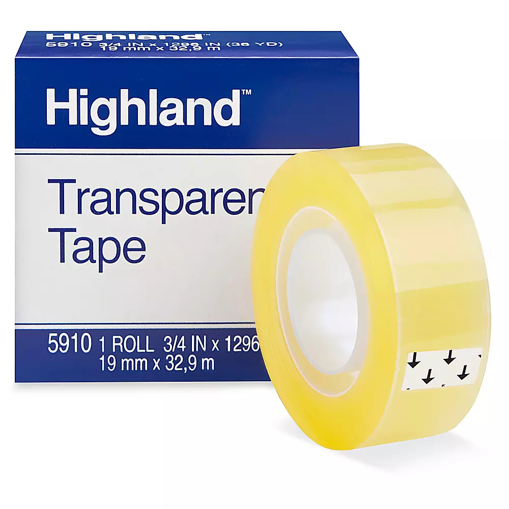 3M 5910 Highland™ Transparent Tape - 3/4" x 36 yds