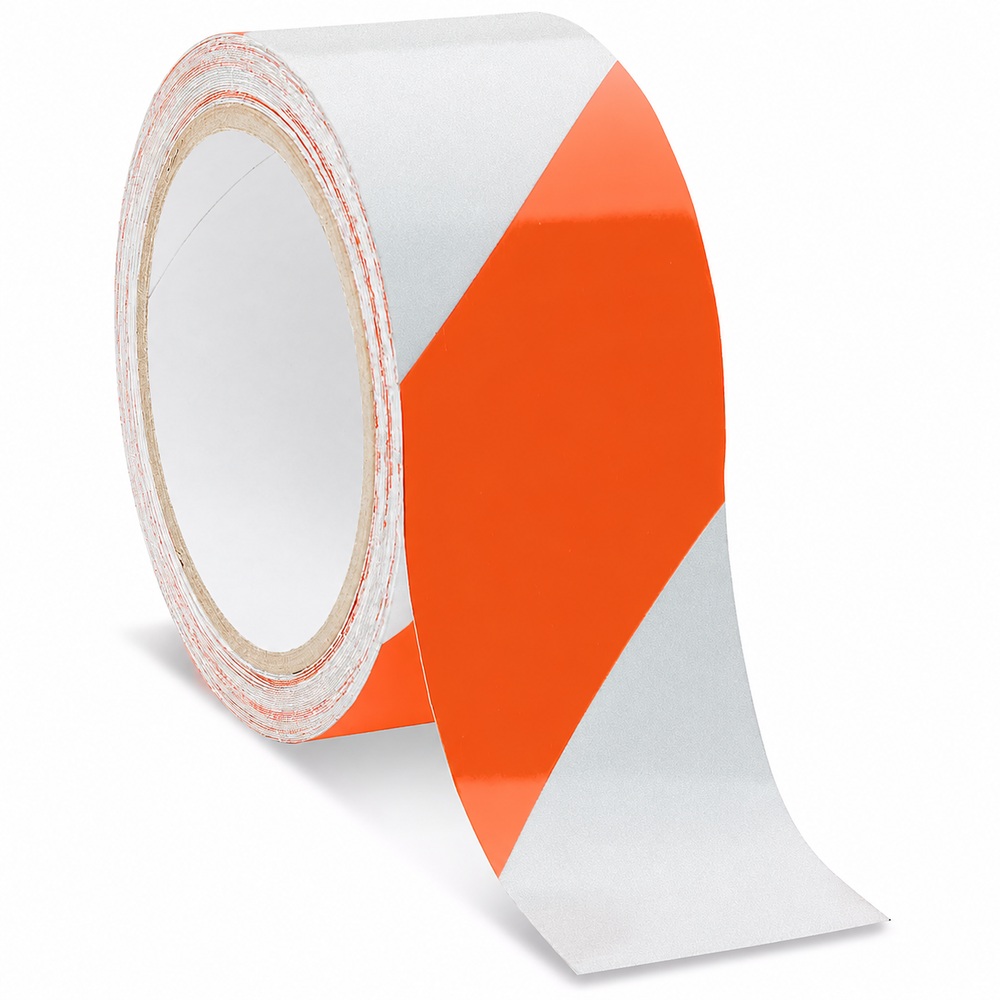 Reflective Tape - 2" x 10 yds, White/Orange