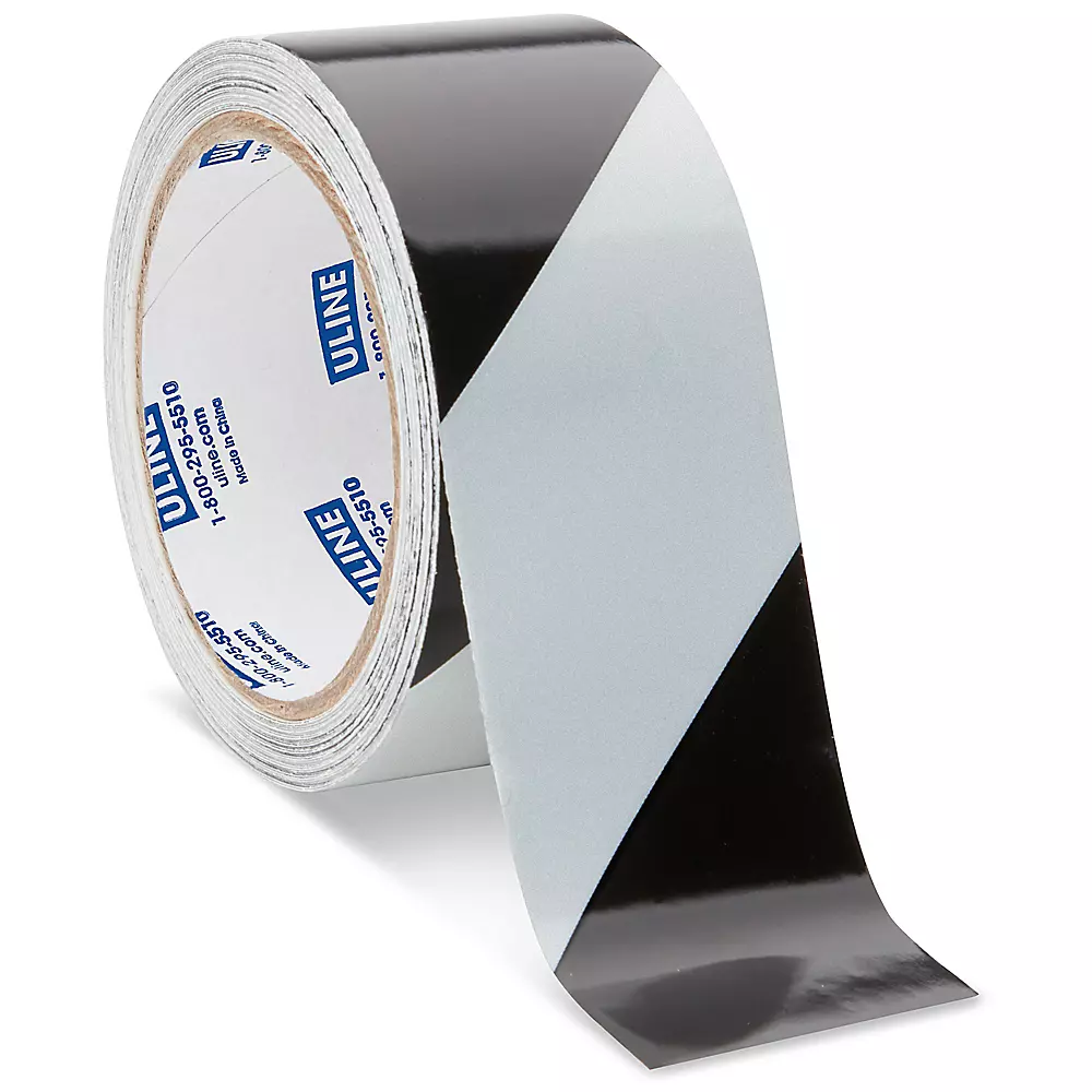 Reflective Tape - 2" x 10 yds, Black/White