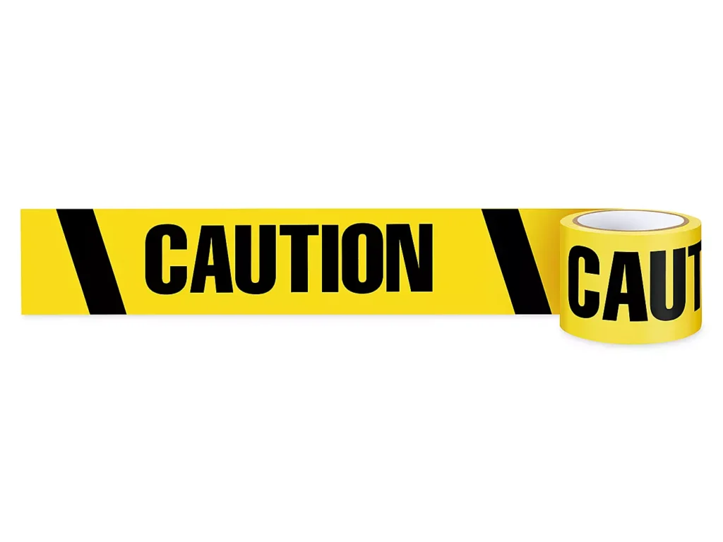 NorthEdge Vinyl Message Tape - "Caution", 3" x 60'