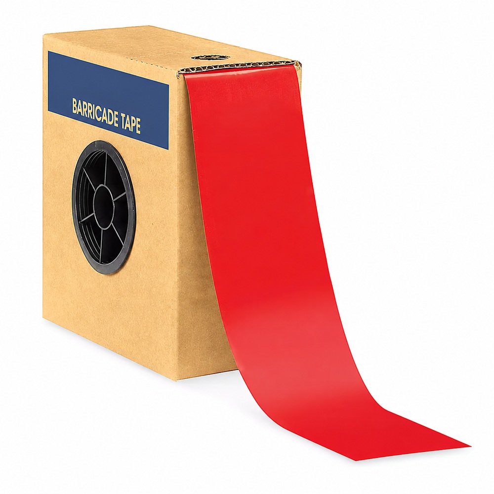 Blank Barricade Tape - 3" x 1,000', Red