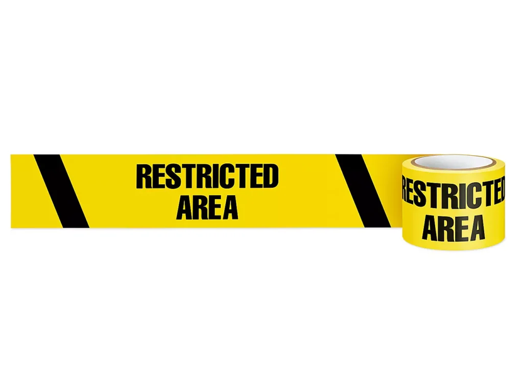 NorthEdge Vinyl Message Tape - "Restricted Area", 3" x 60'