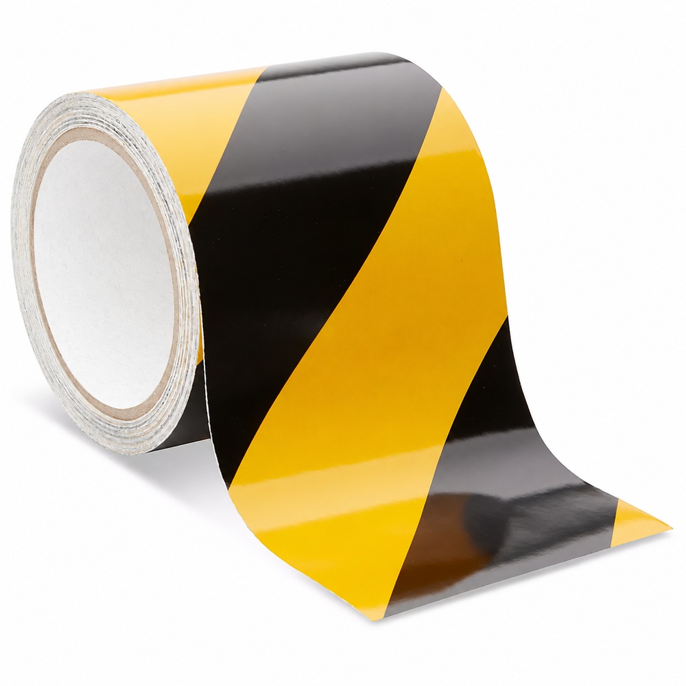 Reflective Tape - 4" x 10 yds, Black/Yellow