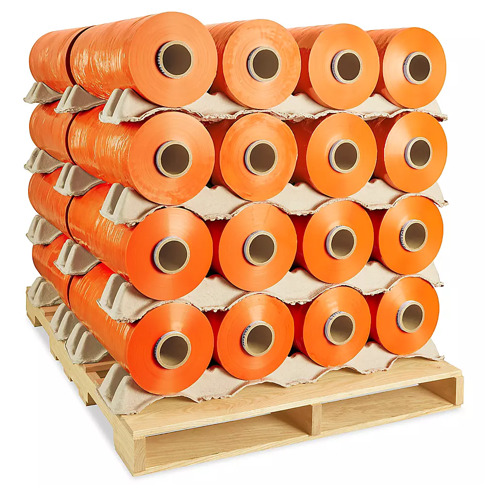 NorthEdge Machine Length Stretch Film Skid Lot - Cast, 80 gauge, 20" x 6,000', Orange