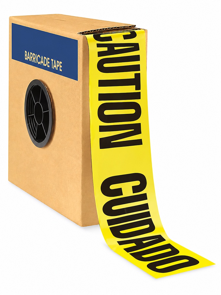 Barricade Tape - 3" x 1,000', "Caution/Cuidado"