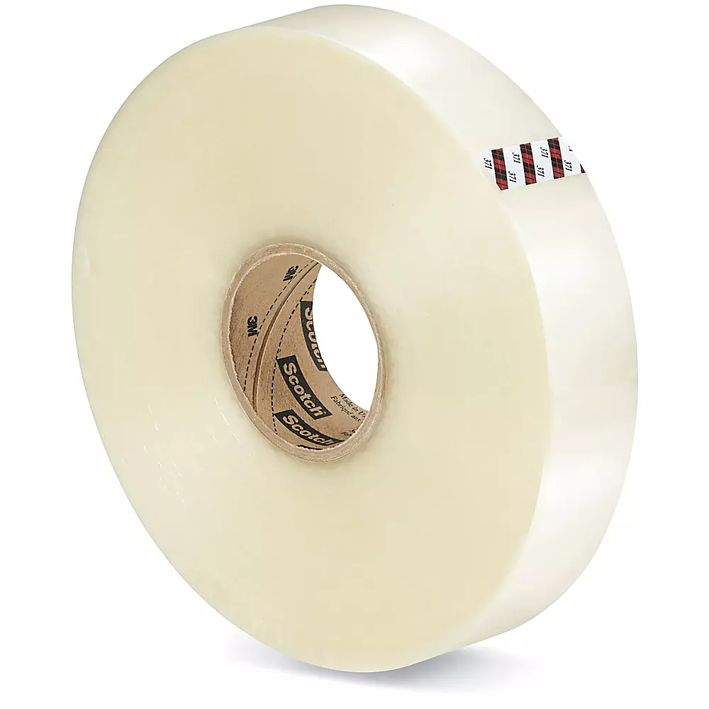 3M 371 Hot Melt Machine Length Tape - 2" x 1,000 yds, Clear