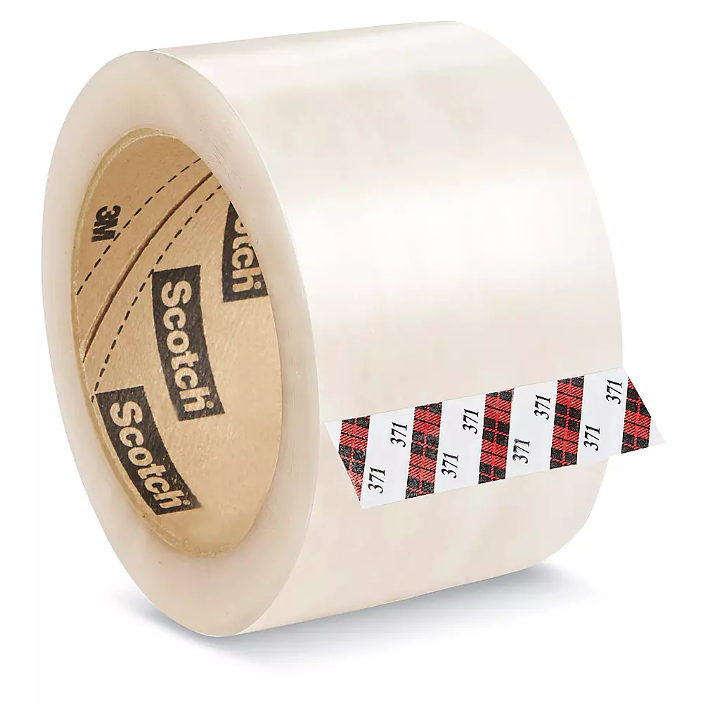 3M 371 Carton Sealing Tape - 3" x 110 yds, Clear