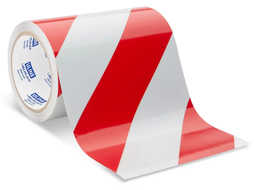 Reflective Tape - 6" x 10 yds, Red/White