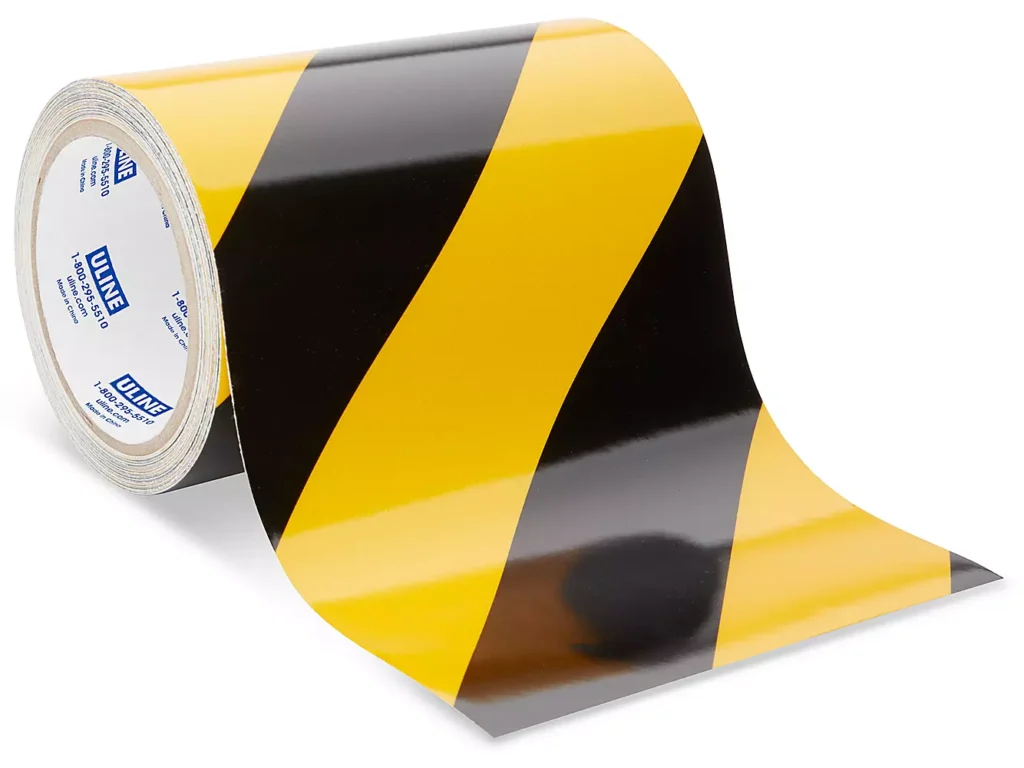 Reflective Tape - 6" x 10 yds, Black/Yellow