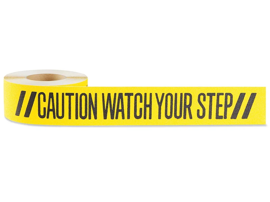 NorthEdge "Caution Watch Your Step" Anti-Slip Tape - 3" x 60', Yellow