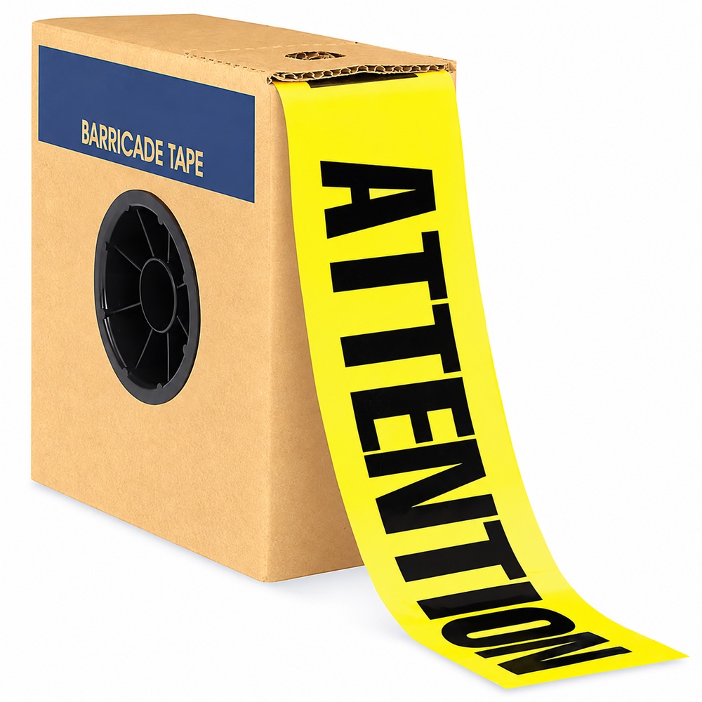 Barricade Tape - 3" x 1,000', "Caution/Attention"