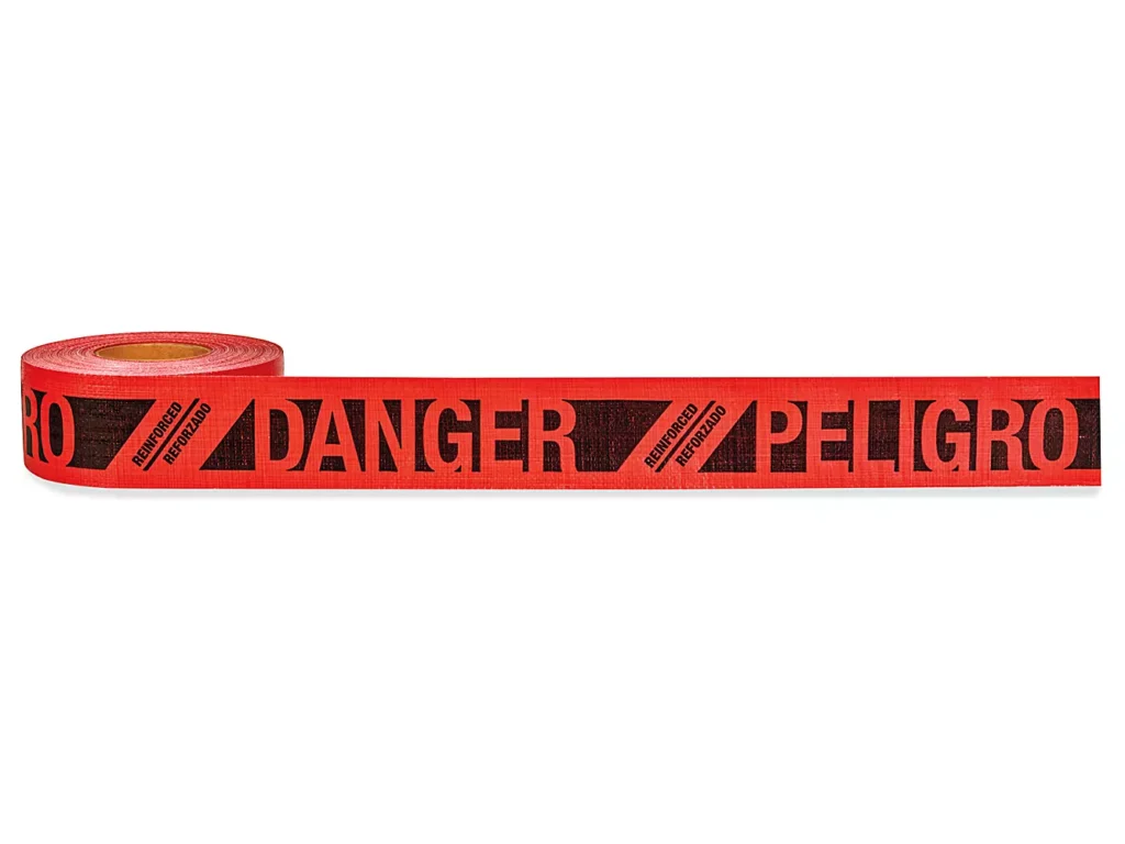 Reinforced Barricade Tape - 3" x 500', "Danger/Peligro"