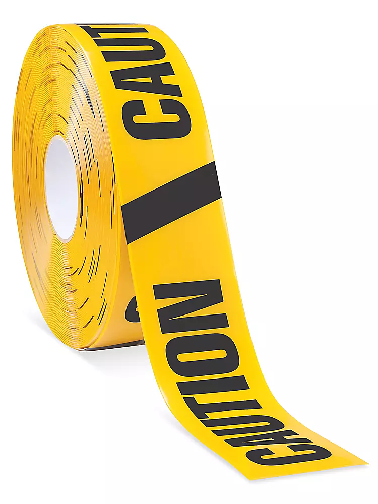 Mighty Line® Deluxe Safety Message Tape - "Caution", 3" x 100'