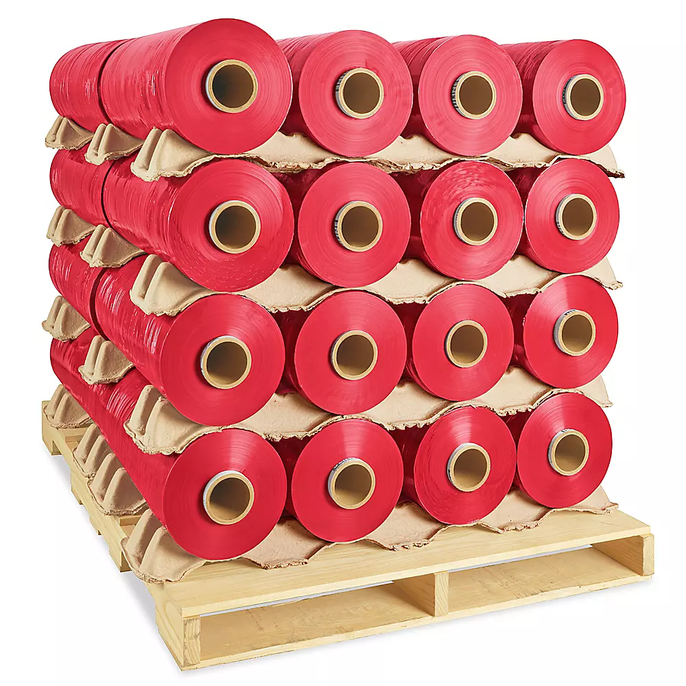 NorthEdge Machine Length Stretch Film Skid Lot - Cast, 80 gauge, 20" x 6,000', Red