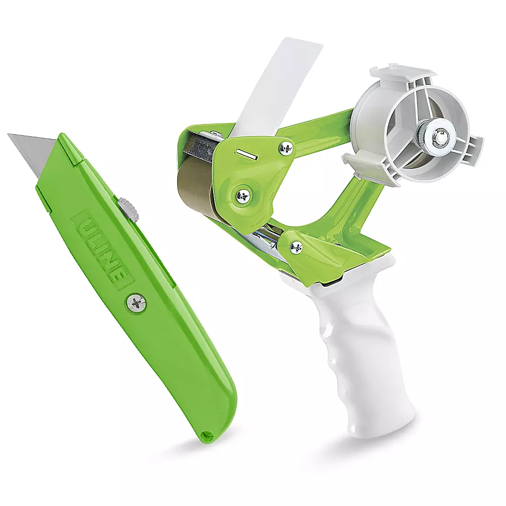 NorthEdge Lime Green Knife and Tape Dispenser Combo - 2"