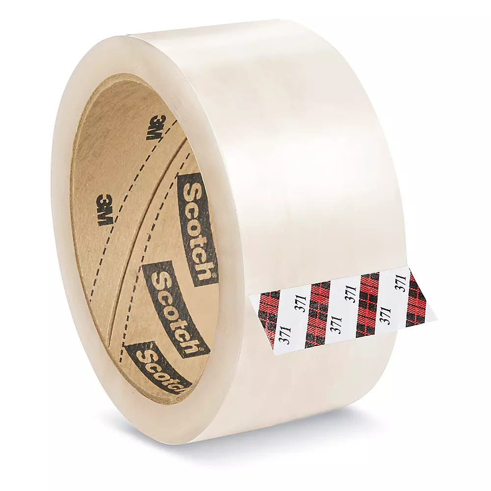 3M 371 Carton Sealing Tape - 2" x 55 yds, Clear